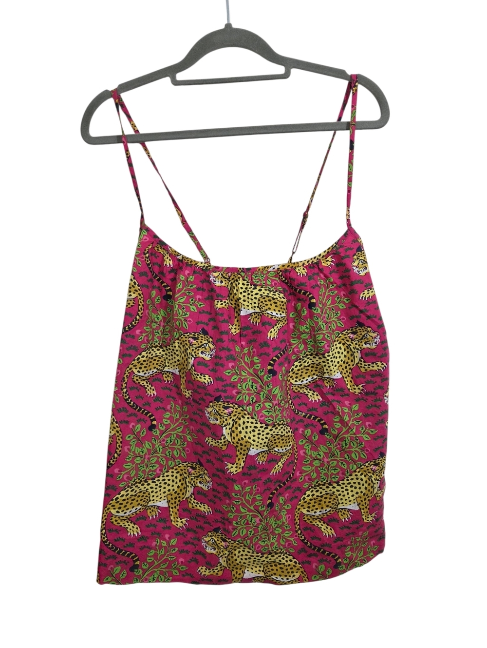 NWT Print Fresh Bagheera Hot Pink Tiger Cami PJ Pajama Top Size XL Boho